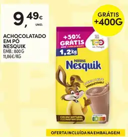 Continente Achocolatado em pó nesquik promoção