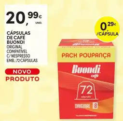 Continente Cápsulas de café buondi original promoção