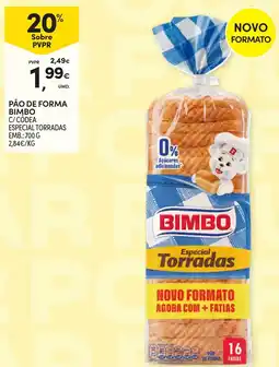 Continente Pão de forma bimbo c/ códea especial torradass promoção