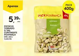 Continente Pistácio torrado s/ sal continente poupança promoção