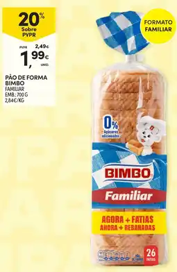 Continente Pão de forma bimbo familiar promoção