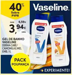 Continente Gel de banho vaseline promoção