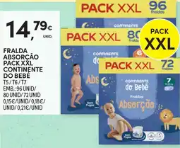 Continente Fralda absorção pack xxl continente do bebê promoção