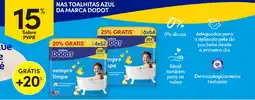 Continente Nas toalhitas azul da marca dodot promoção