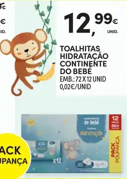 Continente Toalhitas hidratação contineňte do bebe promoção