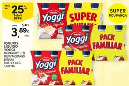 Continente Iogurte liquido yoggi promoção