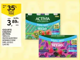 Continente Iogurte líquido activia promoção