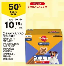 Continente Snack p/ cão pedigree dentastix raças pequenas promoção