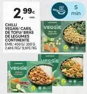 Continente Bom dia Continente - chilli vegan/caril de tofu/ bras de legumes promoção