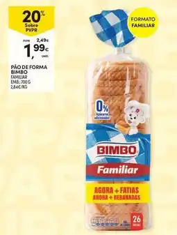 Continente Bom dia Bimbo - pao de forma promoção