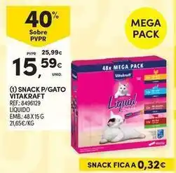 Continente Bom dia Vitakraft - snack p/gato promoção