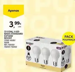 Continente Bom dia Basic - conj. 3 led standard e27 60 w promoção