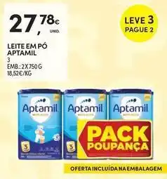 Continente Bom dia Aptamil - leite em po promoção