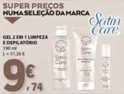 E.Leclerc gel 2 em 1 limpeza e depilatório satin care promoção