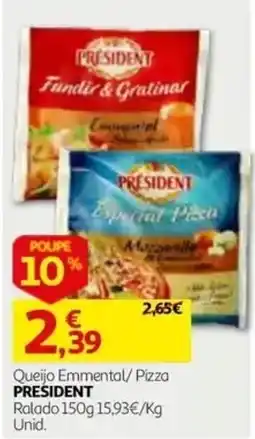 Auchan Queijo Emmental/ Pizza PRESIDENT promoção