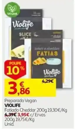 Auchan Preparado Vegan Violife Fatiado Cheddar promoção