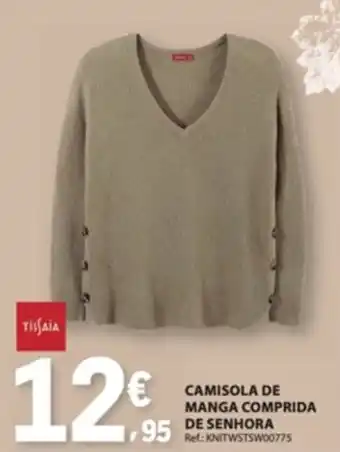 Tissaia camisola de manga comprida de senhora