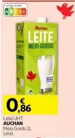 Auchan Leite UHT Auchan Meio Gordo promoção