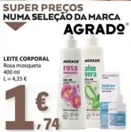 E.Leclerc Leite corporal rosa mosqueta agrado promoção