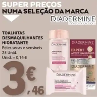 Toalhitas desmaquilhantes hidratante diadermine