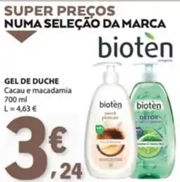 E.Leclerc Gel de duche bioten Cacau e macadamia promoção