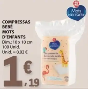 Compressas bebé mots d'enfants
