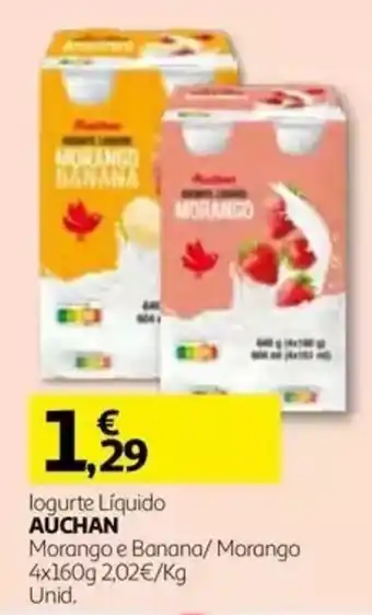 Logurte líquido auchan morango e banana/ morango