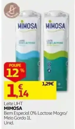 Auchan Leite UHT Mimosa promoção