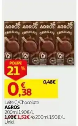 Auchan Leite C/Chocolate AGROS promoção