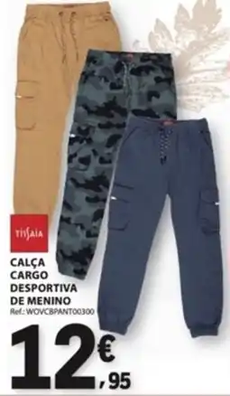 E.Leclerc Calça cargo desportiva de menino tisfaia promoção