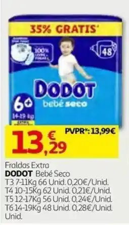 Auchan Fraldas Extra Dodot Bebê Seco promoção