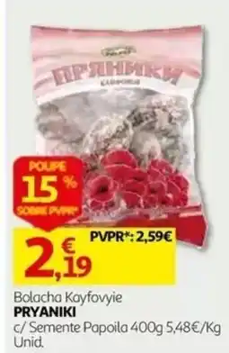 Auchan Bolacha Kayfovyie PRYANIKI promoção