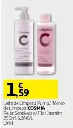 Auchan Leite de Limpeza Pump/ Tónico de Limpeza cosmia promoção