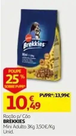 Auchan Ração p/ Cão Brekkies Mini Adulto promoção
