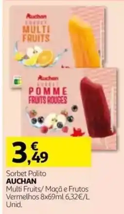 Auchan Sorbet Palito Auchan promoção