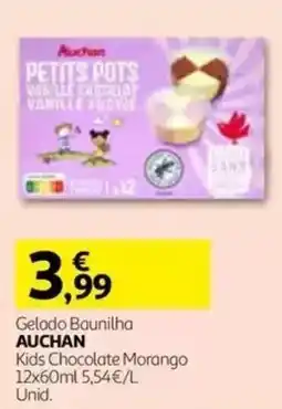 Auchan Gelado Baunilha Auchan Kids Chocolate Morango promoção