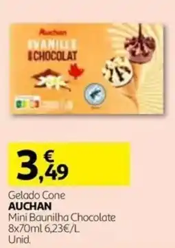 Auchan Gelado Cone Auchan Mini Baunilha Chocolate promoção