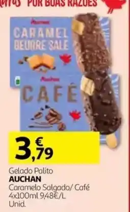 Auchan Gelado Palito Auchan Caramelo Salgado/Café promoção