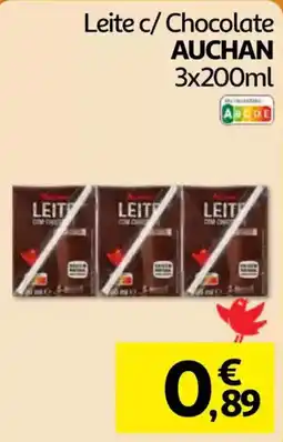 Auchan Leite c/ chocolate auchan promoção