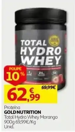 Auchan gold nutrition total hydro whey morango promoção