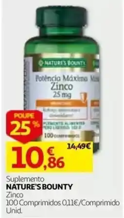 Auchan Suplemento Nature's Bounty Zinco promoção