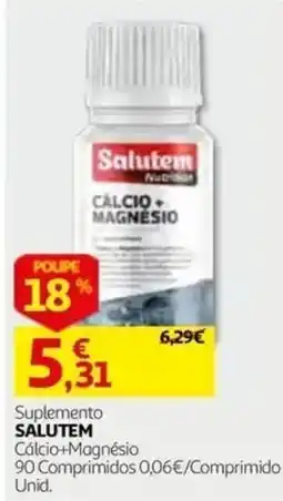 Auchan Suplemento Salutem Cálcio+Magnésio promoção