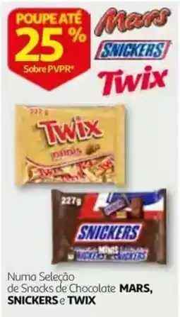 Auchan Snacks de Chocolate Mars, Snickers e Twix promoção