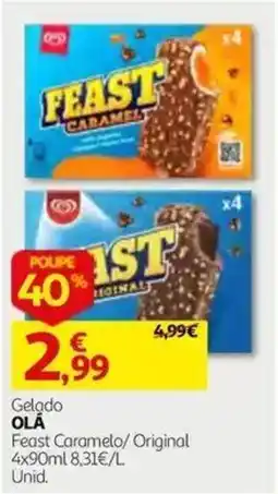 Auchan Gelado Olá Feast Caramelo/Original promoção