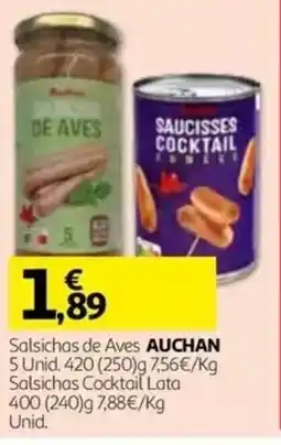Auchan Salsichas de aves auchan promoção
