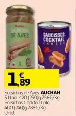 Auchan Salsichas de Aves AUCHAN promoção