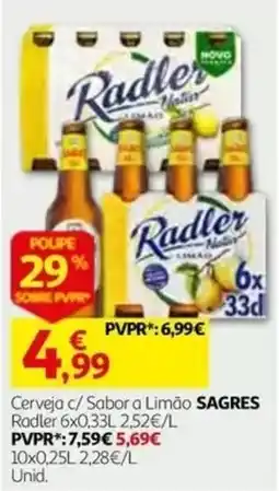 Auchan Cerveja c/ Sabor a Limão SAGRES promoção
