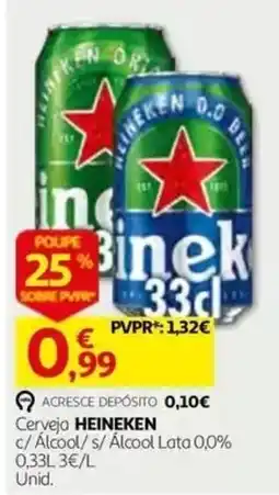 Auchan Cerveja Heineken c/ Álcool/ s/ Álcool Lata 0,0% promoção