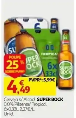 Auchan Cerveja s/ Álcool SUPER BOCK promoção
