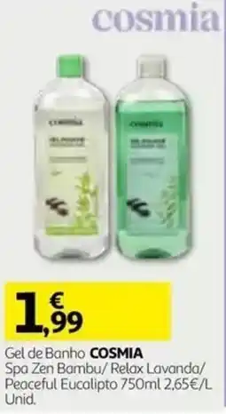 Auchan Gel de banho cosmia promoção